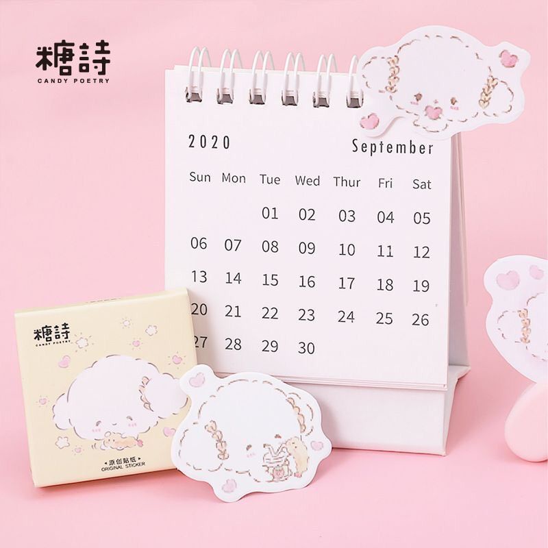 Combo sticker dán bình nước bàn phím điện thoại và dây thun cột tóc