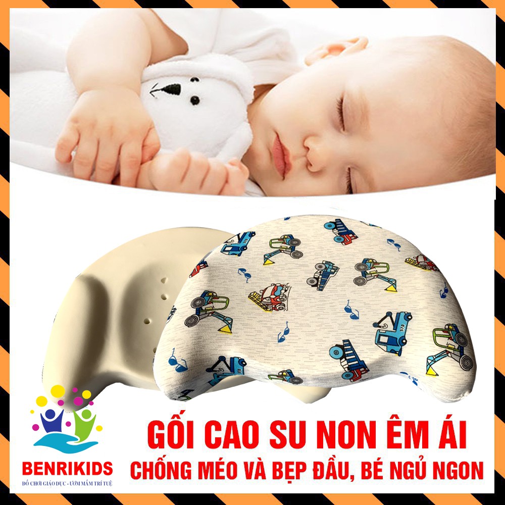 Gối Cao Su Non Thiết Kế Chống Bẹt Đầu Êm Ái Cho Bé Ngủ Ngon