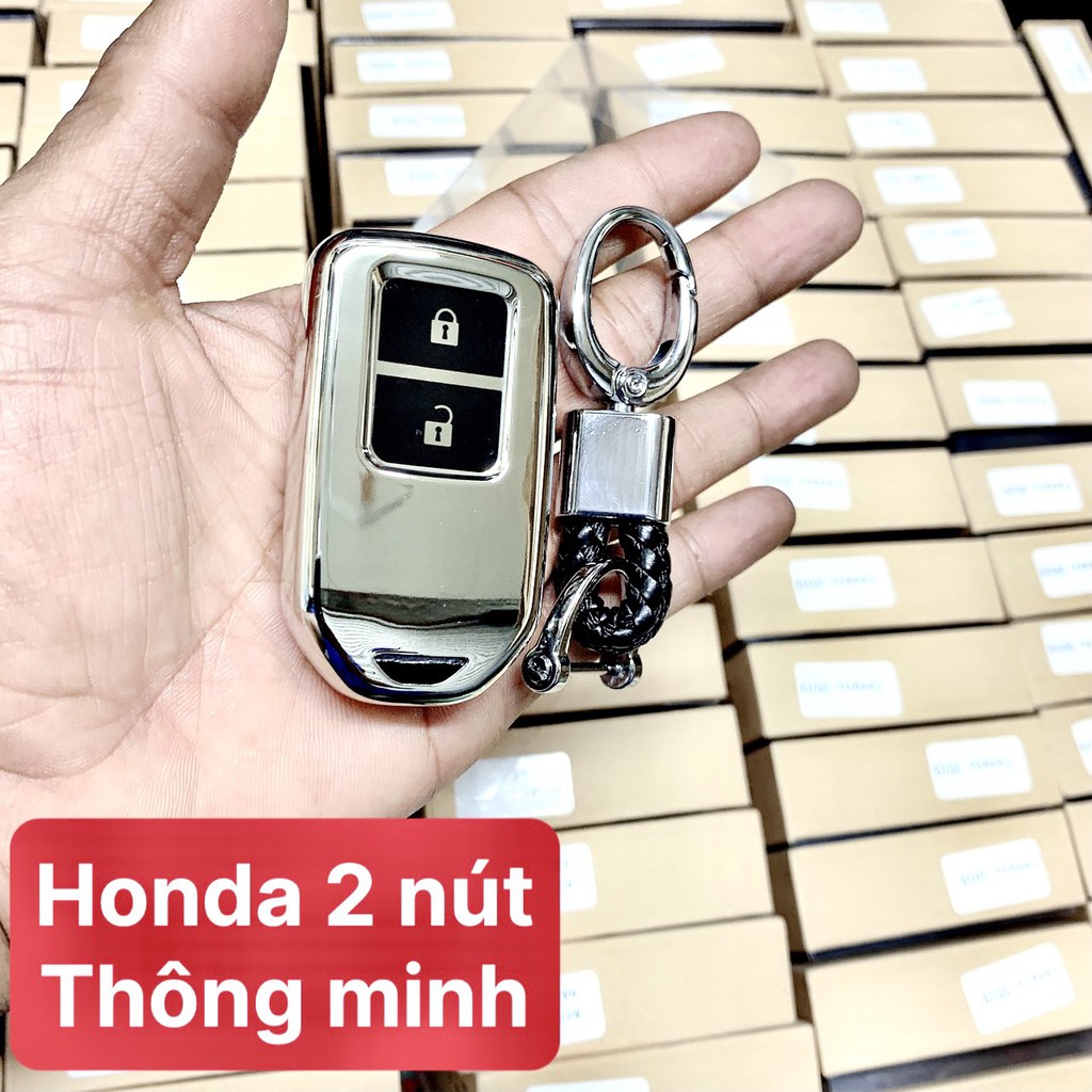 Ốp bao chìa khoá Honda City, CRV 3 nút - chất liệu silicon tráng gương