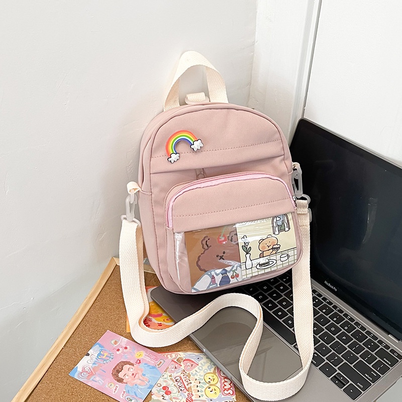 Túi Đeo Chéo Hình Vuông Cỡ Nhỏ Chất Liệu Canvas Thời Trang Cho Nữ