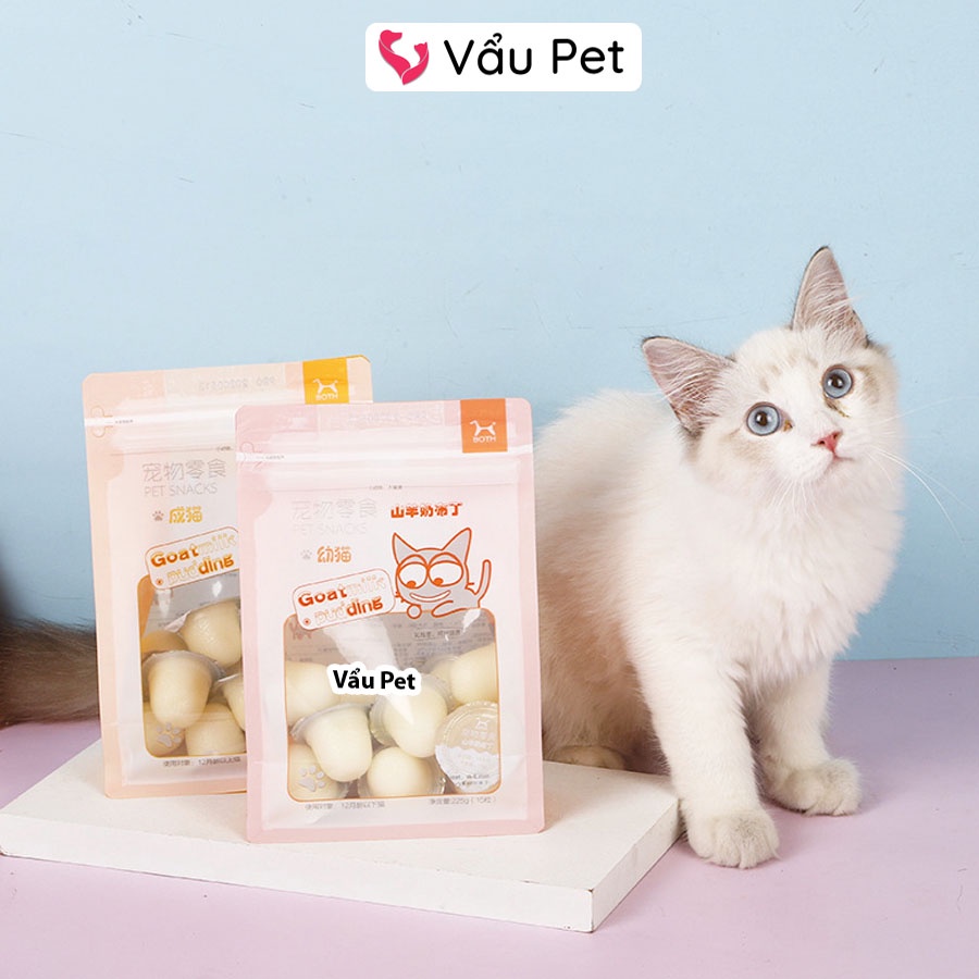 Pudding sữa dê cho mèo giàu đạm thơm ngon - Đồ ăn cho mèo Vẩu Pet Shop