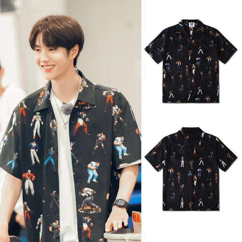 Áo sơ mi họa tiết đôi với trai đẹp Vương Nhất Bác Yibo từ size nhỏ đến lớn (ảnh thật)