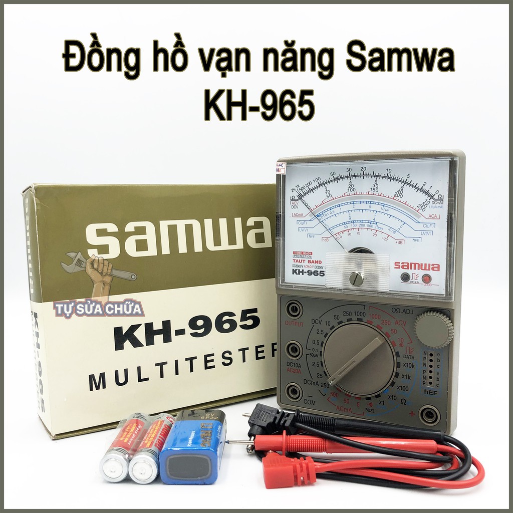 Đồng hồ đo điện vạn năng VOM Samwa KH-965 tặng kèm pin