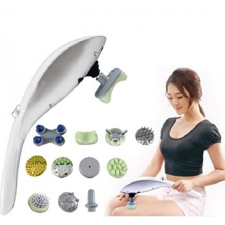 Máy mát xa cầm tay 11 đầu sử dụng công nghệ đa chức năng tiên tiến, giúp massage hầu hết các bộ phận trên cơ thể