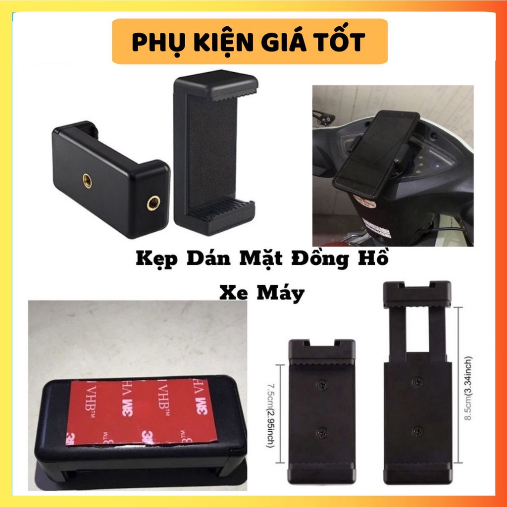 Kẹp Dán Điện Thoại Lên Mặt Đồng Hồ Xe Máy- Băng Dính 3M