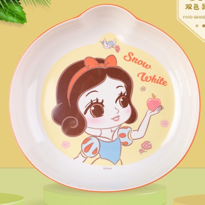Dĩa ăn đặm to melamine bạch tuyết Snow White Disney cho trẻ em