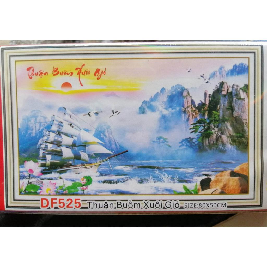 Tranh đính đá Thuận buồm xuôi gió (về tự đính) DF525