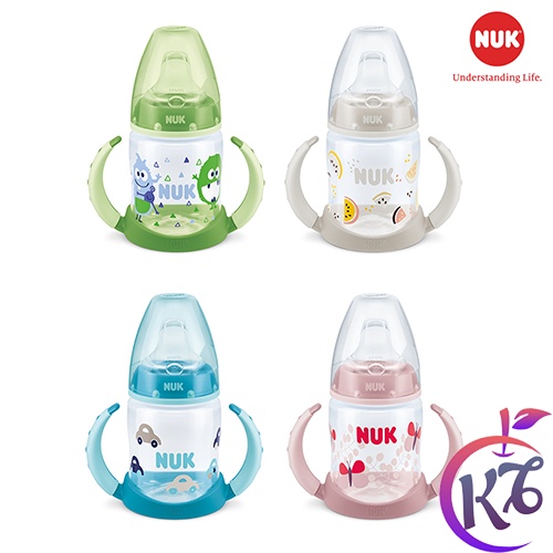 Bình tập uống nước NUK nhựa PP 150ml đầu mút có tay cầm cho bé tập uống - NU34359 (4 màu)