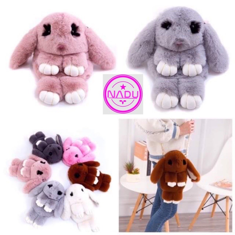 (FREE SHIP) Túi đeo chéo nữ thỏ bông xinh xắn HÀNG QUẢNG CHÂU CAO CẤP