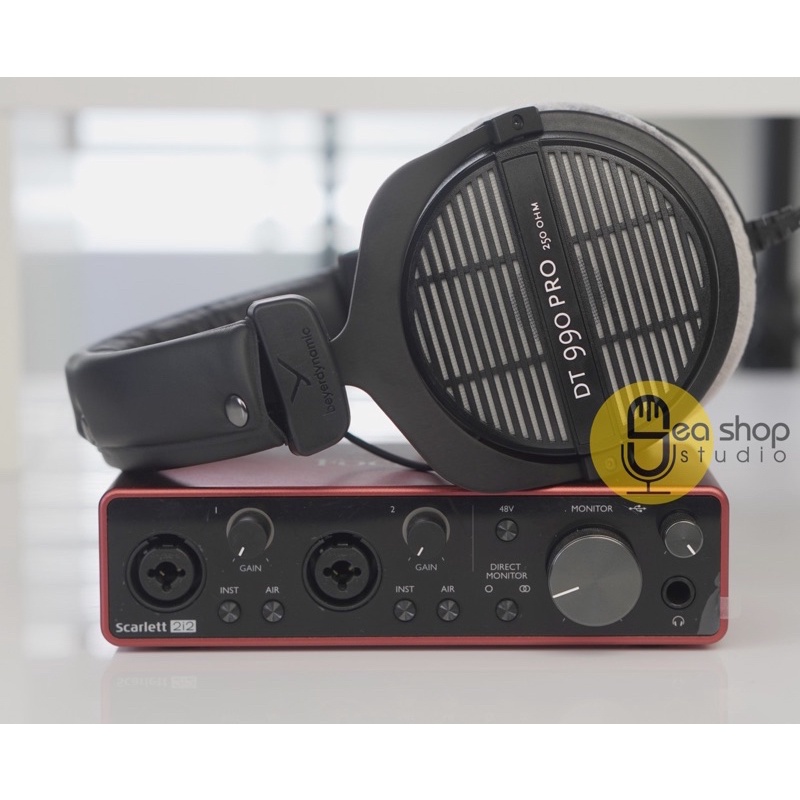 Bộ Thu âm mix nhạc Focusrite 2i2 Gen 3 và tai nghe Beyerdynamic DT990 pro 250ohms