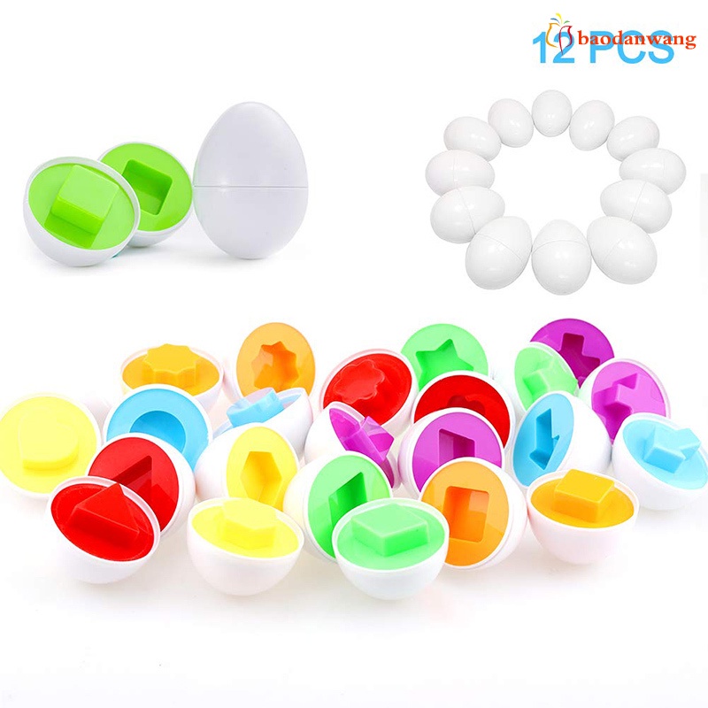 Set 12 đồ chơi hình quả trứng nhiều màu sắc thú vị cho bé