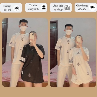 Áo phông nam nữ unisex,áo thun tay lỡ form rộng, cổ tròn họa tiết mỏ neo viền vai phản quang , kèm video ảnh thật
