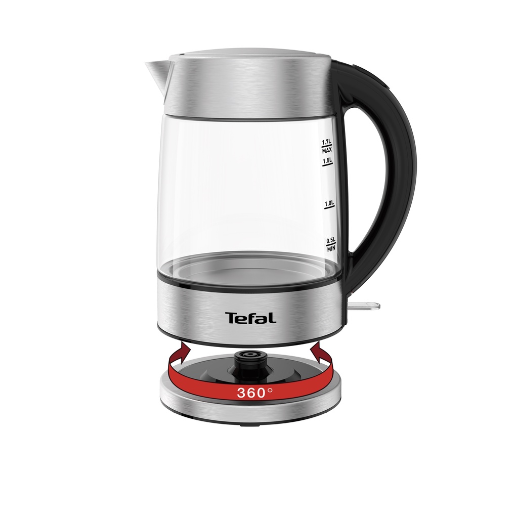 [Mã ELTF03 giảm 10% đơn 500K] Bình đun siêu tốc Tefal KI772D38 - thủy tinh - 2400W, 1.7L