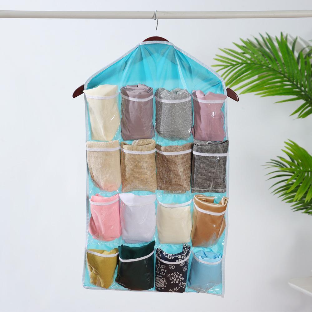 KUNHEV Túi Treo 16 Ngăn Đựng Đồ Lót / Giày Trong Suốt Gọn Gàng Thời Trang Cho Phòng Khách / Tủ Quần Áo /