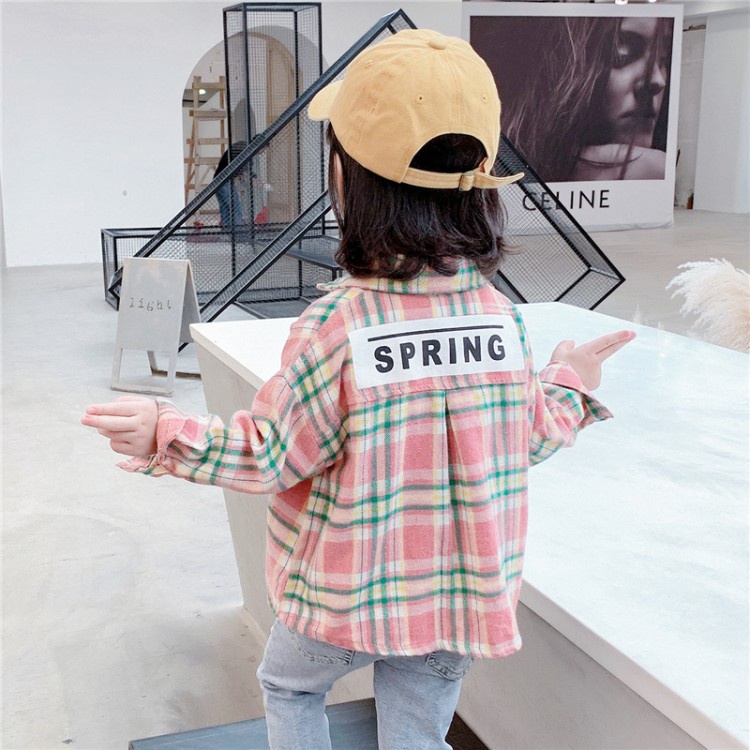 Áo Sơ Mi Tay Dài Kẻ Sọc Ca Rô Thời Trang Mùa Xuân Cho Bé Gái 0-5 Tuổi