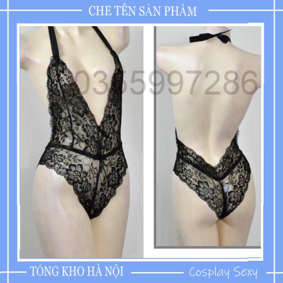 Bộ ngủ bodysuit ren hoa hở lưng gợi cảm - BDS700 | BigBuy360 - bigbuy360.vn