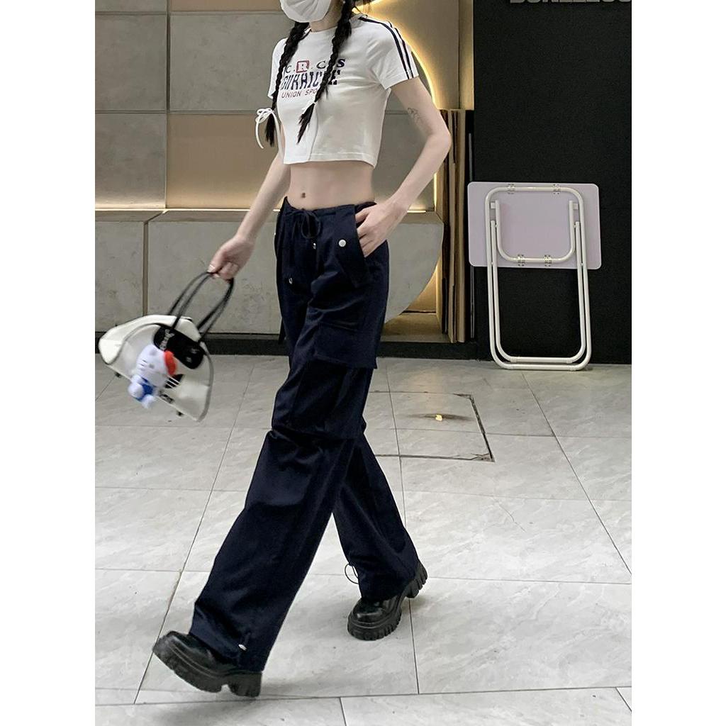 Set Áo Thun Tay Ngắn + Quần Dài Ống Đứng Phong Cách Retro Thời Trang 63312