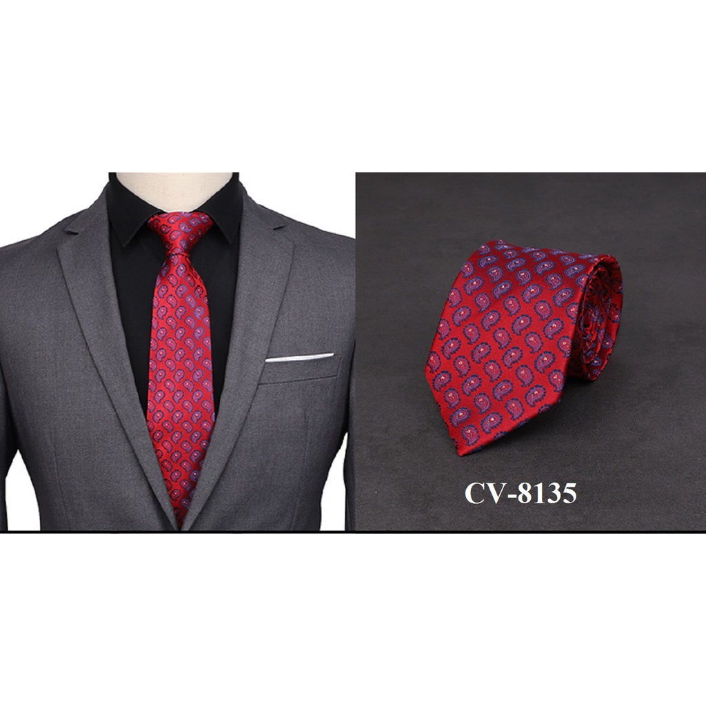 Cravat Nam bản lớn 8cm phù hợp phong cách công sở, thanh lịch, cà vạt nam thời trang - CV-8135