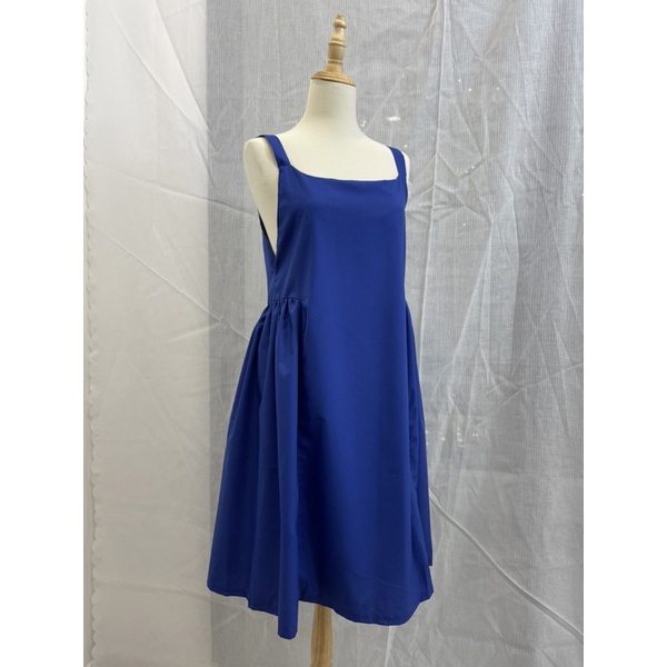Váy maxi xanh coban , hai dây nhúm eo siêu xinh xắn chất thô mềm mặc thoải mái,thời trang nữ,đầm nữ,đầm 2 dây