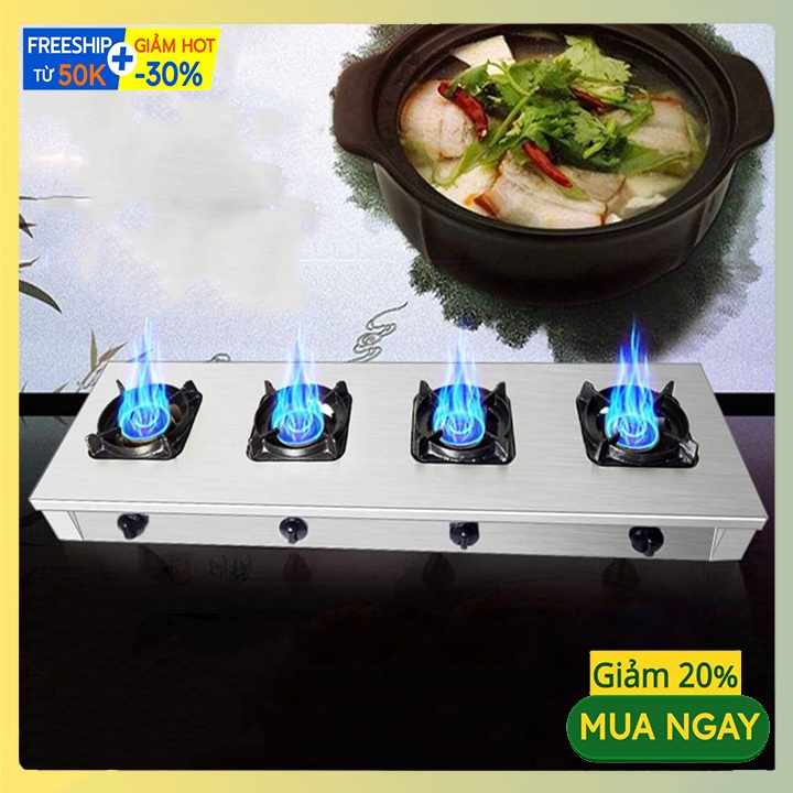 Bếp gas chuyên mỳ cay, cơm niêu 4 họng - Bếp ga 4 cửa
