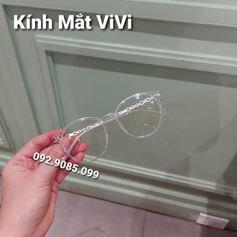 Gọng kính cận nam nữ dáng tròn V529 - Kính thời trang 0 độ hàn quốc + nhận cắt tròng cận viễn loạn