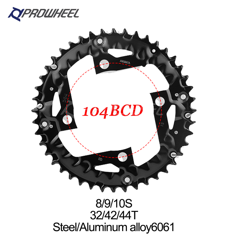 Prowheel Xe Đạp Leo Núi Xích 64 / 96 / 104BCD Xe Đạp Chainwheel 22 / 24 / 30 / 32 / 42 / 44T Crankset 8 / 9 / 10 / 11S
