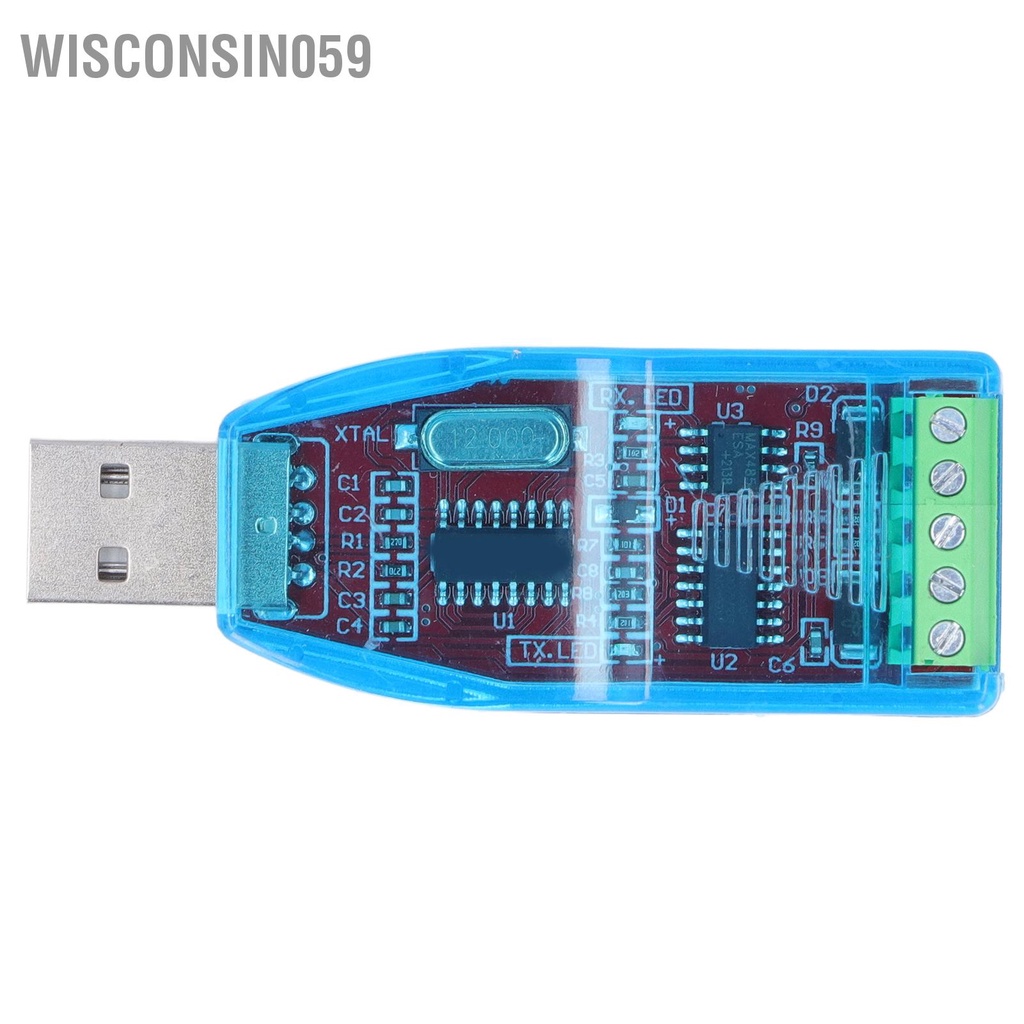 Wisconsin059 USB to RS485 Converter With TVS Transient Suppression Protection Signal Indicator for Windows