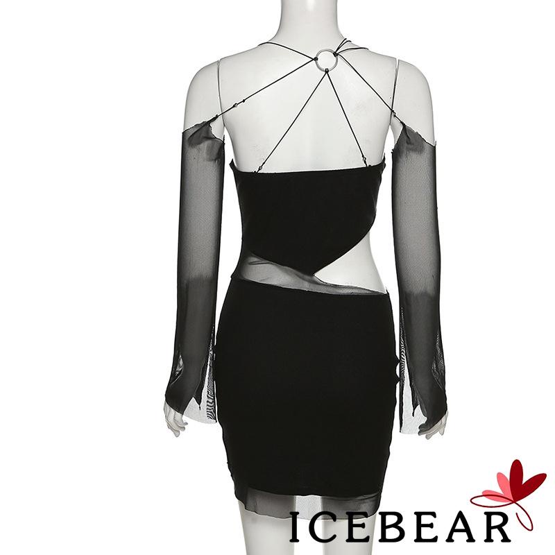 Đầm Đen Ôm Dáng Tay Dài Hở Vai Dành Cho Nữ