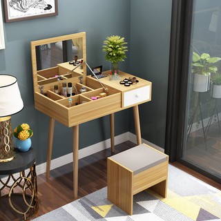 Bàn Trang Điểm Bắc Âu 1 Ngăn Kéo Màu Gỗ IMT 121