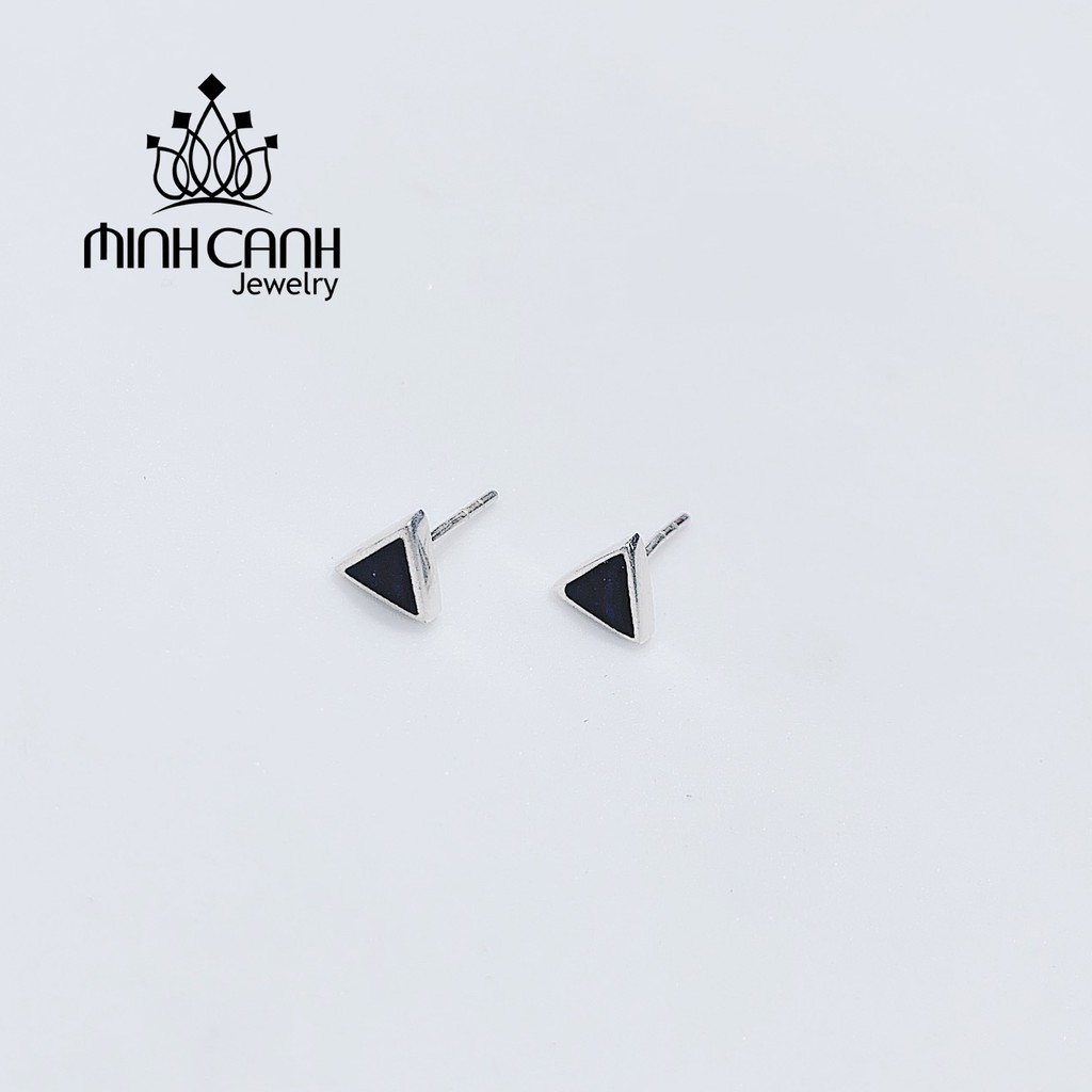 Bông Tai Bạc Tam Giác Đen - Minh Canh Jewelry