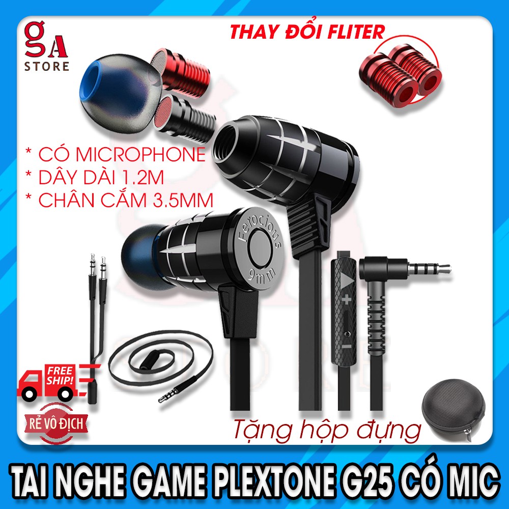 Tai nghe G25 chính hãng Plextone,phiên bản mới,có kèm fillter chỉnh âm cực hot,PUBG vô đối