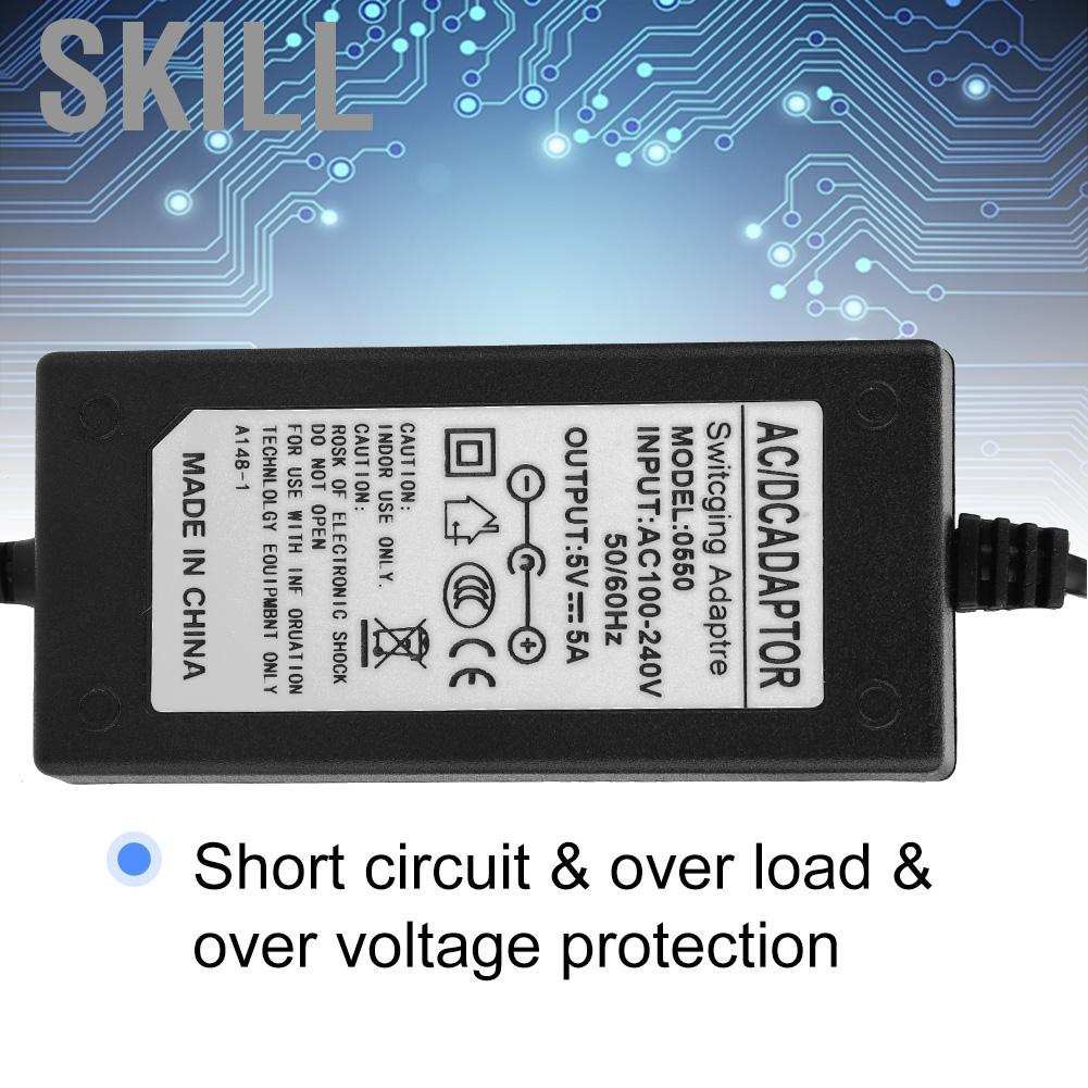 Skill AC 100-240V To 24V/12V/5V 2A/4A/5A/6A Power Supply Adapter US Plug LED Strip CS