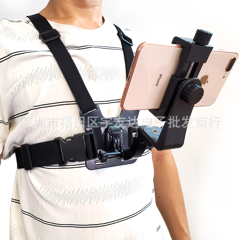 Đai Đeo Ngực Gắn Giá Đỡ Điện Thoại Thông Dụng Cho gopro 9 insta360 one r xiaomi yi 4k