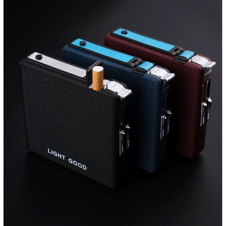 Bật lửa kiêm bao đựng thuốc gas khò tia xanh tiện lợi