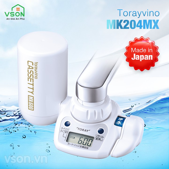 Máy lọc nước tại vòi Torayvino MK204MX loại bỏ 13 tạp chất và 99,99% vi khuẩn - Chính hãng Nhật Bản