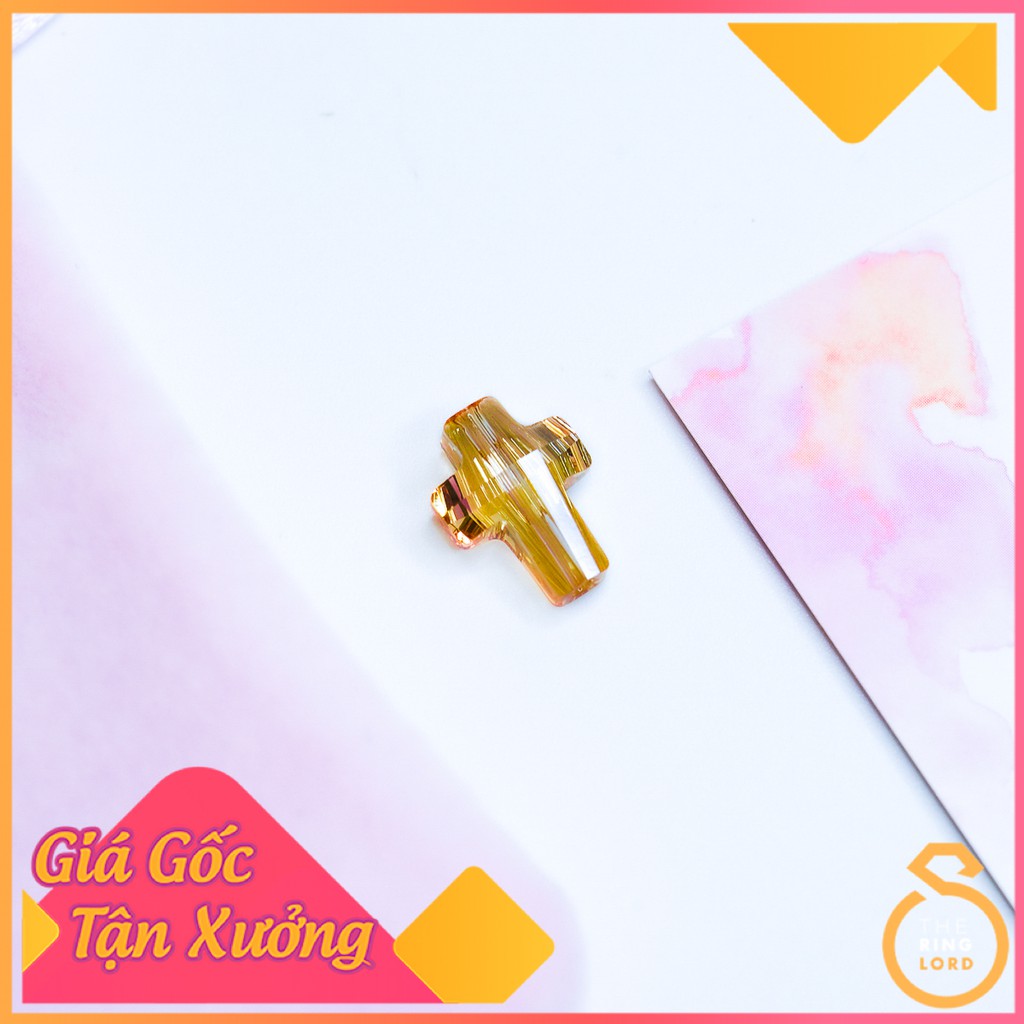 Thánh Giá pha lê Áo cao cấp xỏ vòng chuỗi mân côi - Tặng kèm dây suôn vòng - Pha lê SWAROVSKI