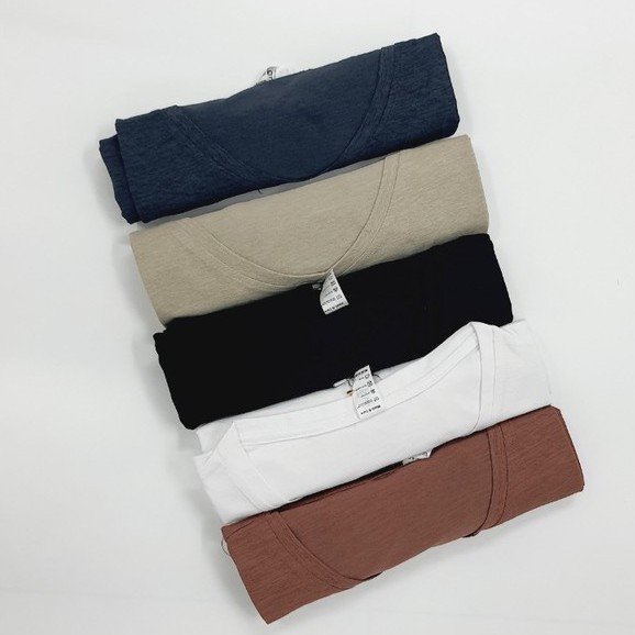 Áo cổ tim tay ngắn form rộng thun lạnh thể thao,chất liệu 100% COTTON cao cấp Nemfashion