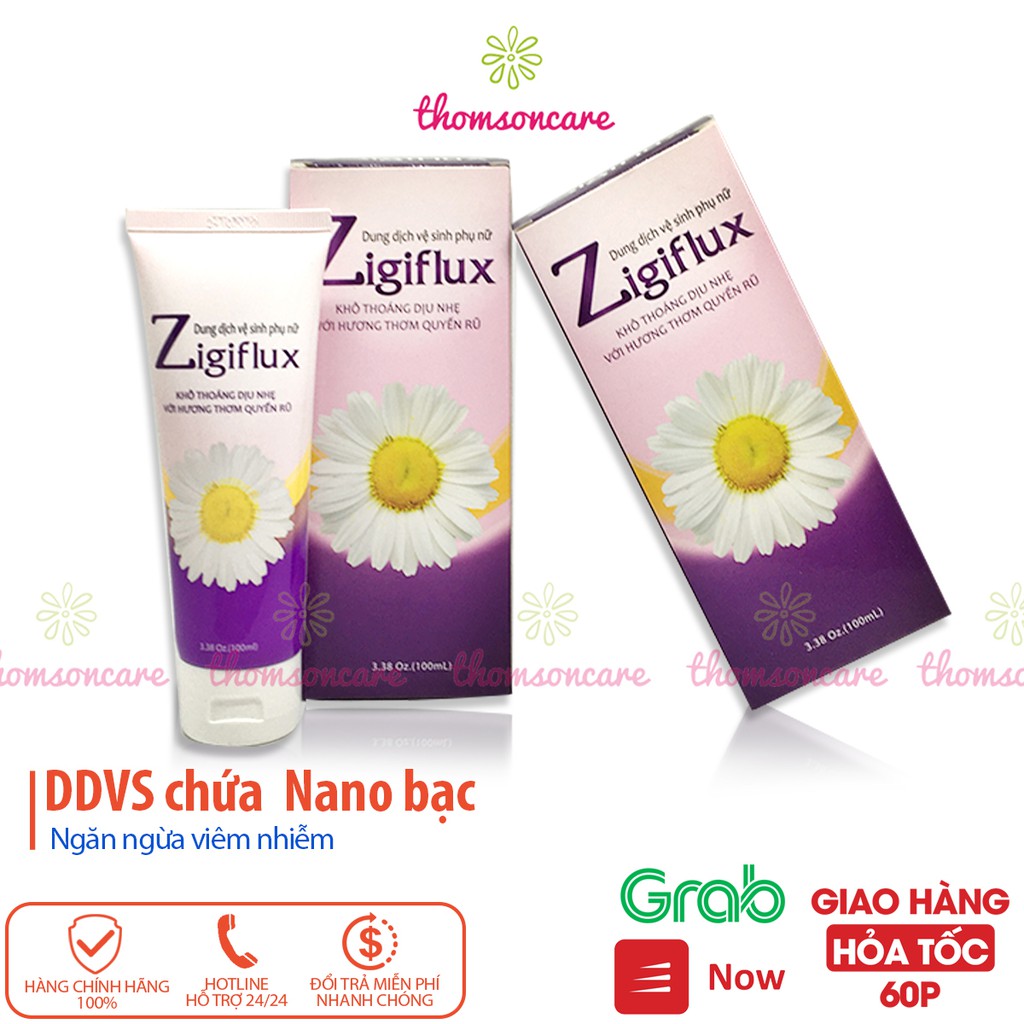 Dung dịch vệ sinh Zigiflux chai 100ml có thêm Nano bạc và trầu không, ngăn ngừa bệnh phụ khoa