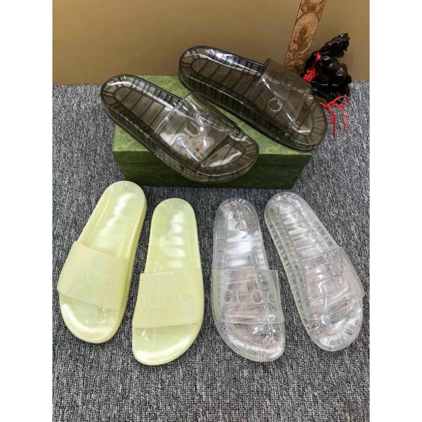 🇸🇻 Dép Gucci Trong Suốt, Dép Lê Quai Ngang Gucci Nhựa Dẻo Cao Cấp