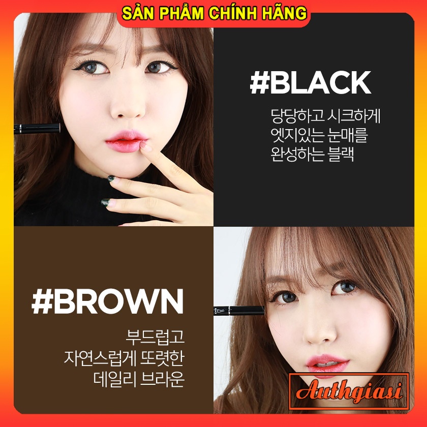 [2 TRONG 1] Dạ kẻ mắt NÂU và ĐEN 2 ĐẦU Berrisom Black & Brown Dual Liner siêu mảnh chống trôi | BigBuy360 - bigbuy360.vn