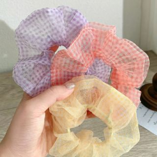 🌷CỘT TÓC SCRUNCHIE HỌA TIẾT CARO TRONG SIÊU XING🌷