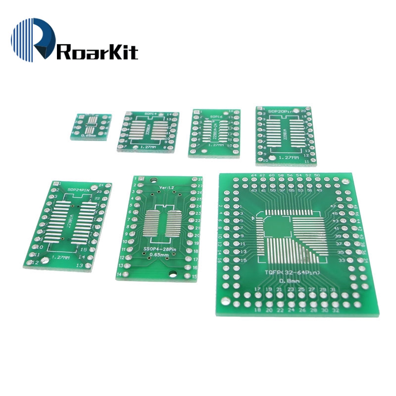 10pcs PCB Board SOP8 SOP14 SOP16 SOP20 SOP24 SOP28 QFP FQFP TQFP Turn To DIP Adapter Converter Plate TSSOP 8 14 16 20 24 28