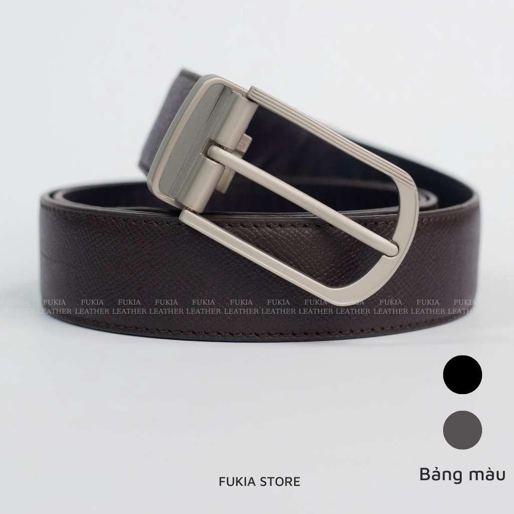 Dây lưng nam da thủ công Epsom khoá Kim cao cấp FUKIA VDL009