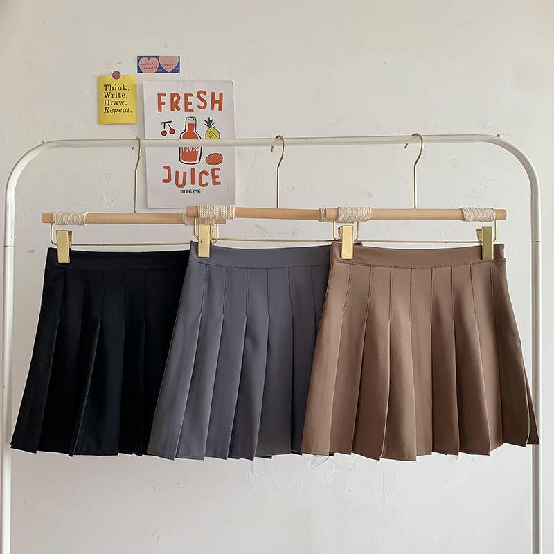 Chân Váy Chữ a Lưng Cao Xếp Ly Thời Trang Thu Đông Phong Cách Hàn Quốc