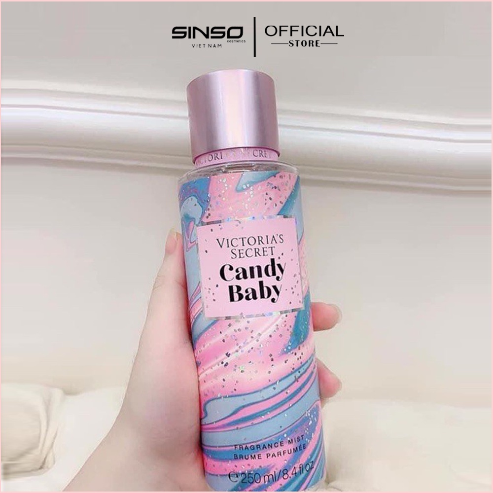BODY MIST 🍭CANDY BABY 🍨 Xịt Thơm Toàn Thân Victoria's Secret Body Mist 250ml Siêu Thơm Cá Tính, Năng Động-Xịt Thơm BODY