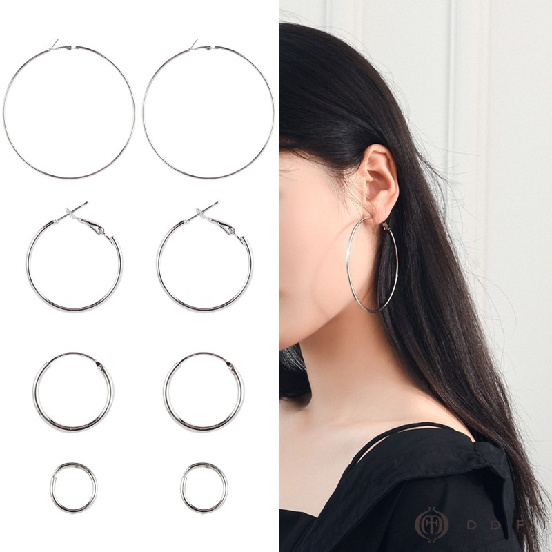 DDFI - 5cm Hot Sale Korean Sliver Earrings A2D09