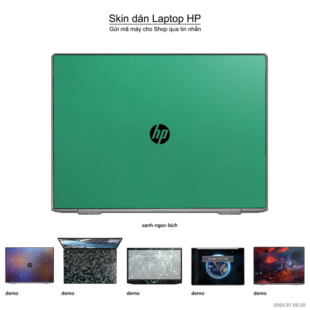 Skin dán Laptop HP màu xanh ngọc bích (inbox mã máy cho Shop)