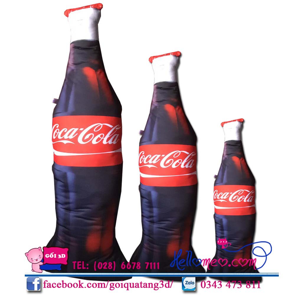 Gối Ôm 3D Hình Chai Coca Cho Bé (60cm)