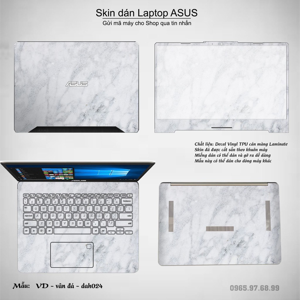 Skin dán Laptop Asus in hình vân đá (inbox mã máy cho Shop)