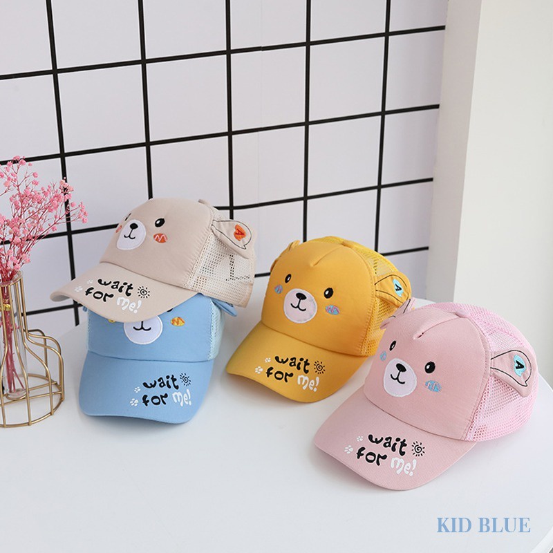 Mũ Lưỡi Trai Phối Lưới Mỏng Họa Tiết Hoạt Hình Chống Nắng Thời Trang Cho Bé